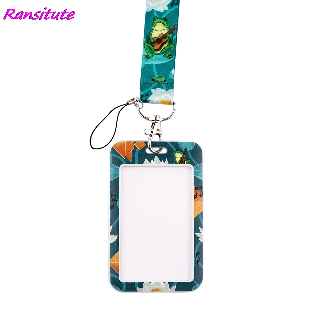 Ransitute R1874 Animals Frog Cat Bank Credit Card Holder Wallet Bus ID Name Work Card Holder Student Card Cover Business Card