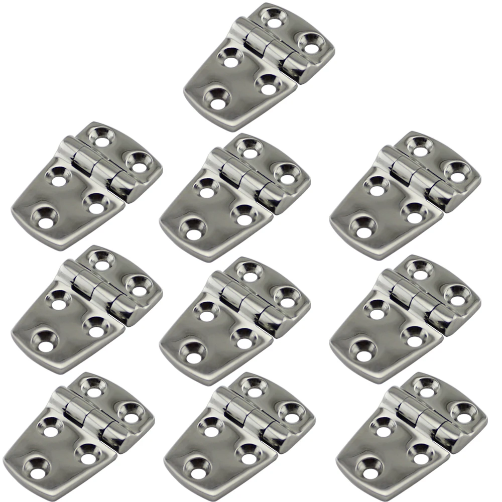 Stainless Boat Hatch Strap Utility Hinge Heavy Duty High Mirror Cabin Door Hatch Utility Locker Strap Hinge 10pcs 38*57mm