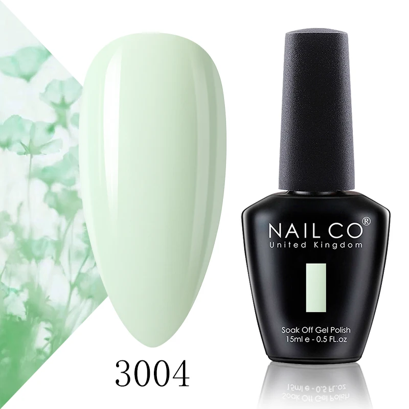 NAILCO-세미 퍼머넌트 하이브리드 UV 바니시 네일 폴리시 젤 15ML 그린 컬러, 네일아트, 네일폴리시 탑코트