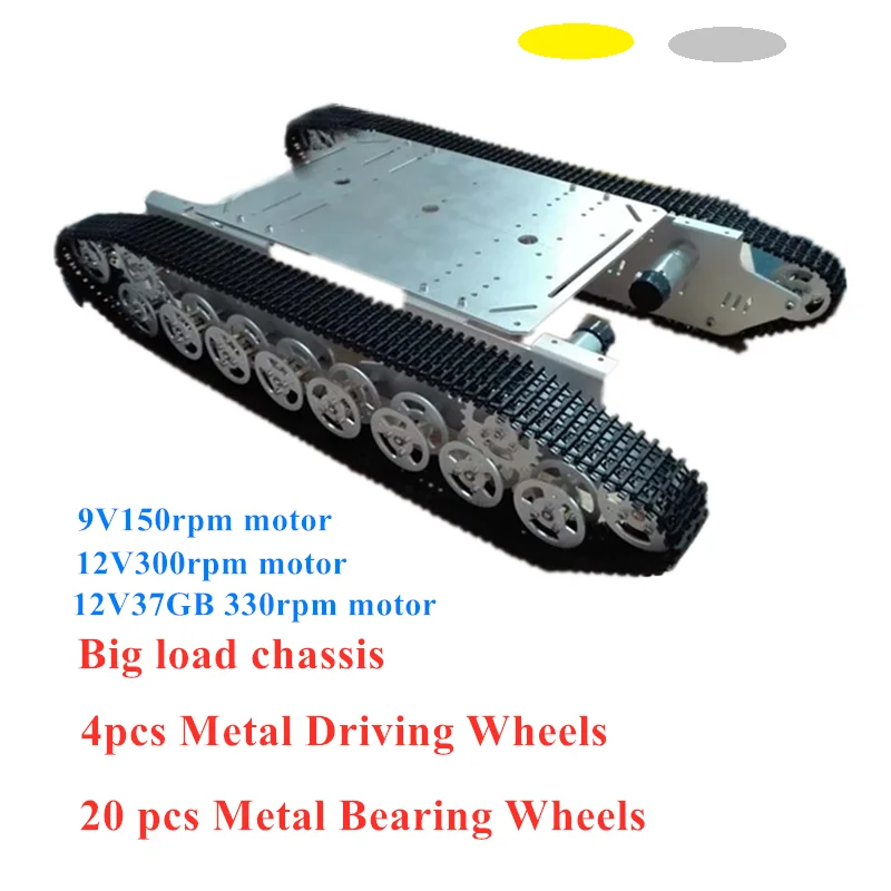 DOIT RC Metal Tank Chassis 4wd Robot Crawler Tracked Caterpillar Track Chain Car Vehicle Mobile Platform Tractor Toy