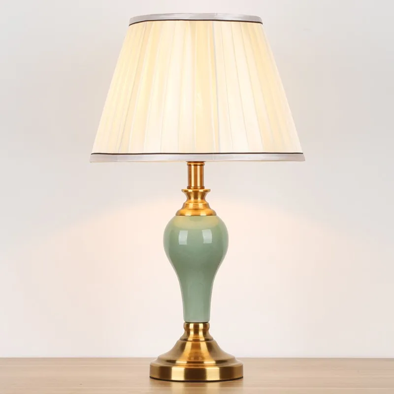 OURFENG Modern Bedside Table Desk Lamp Ceramic Luxury LED Decorative Light New Style For Living Room Bedroom Study Office