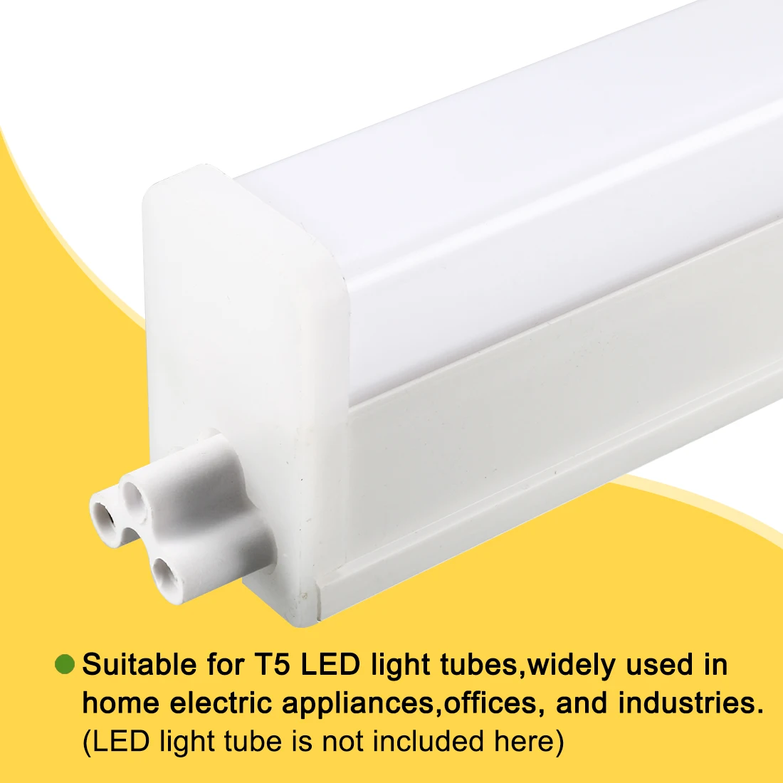 Uxcell T5 Clips Bracket for LED Tubing, LED Fluorescent Tube Holder with 3 Pin Connector, Stainless Steel 1 Set