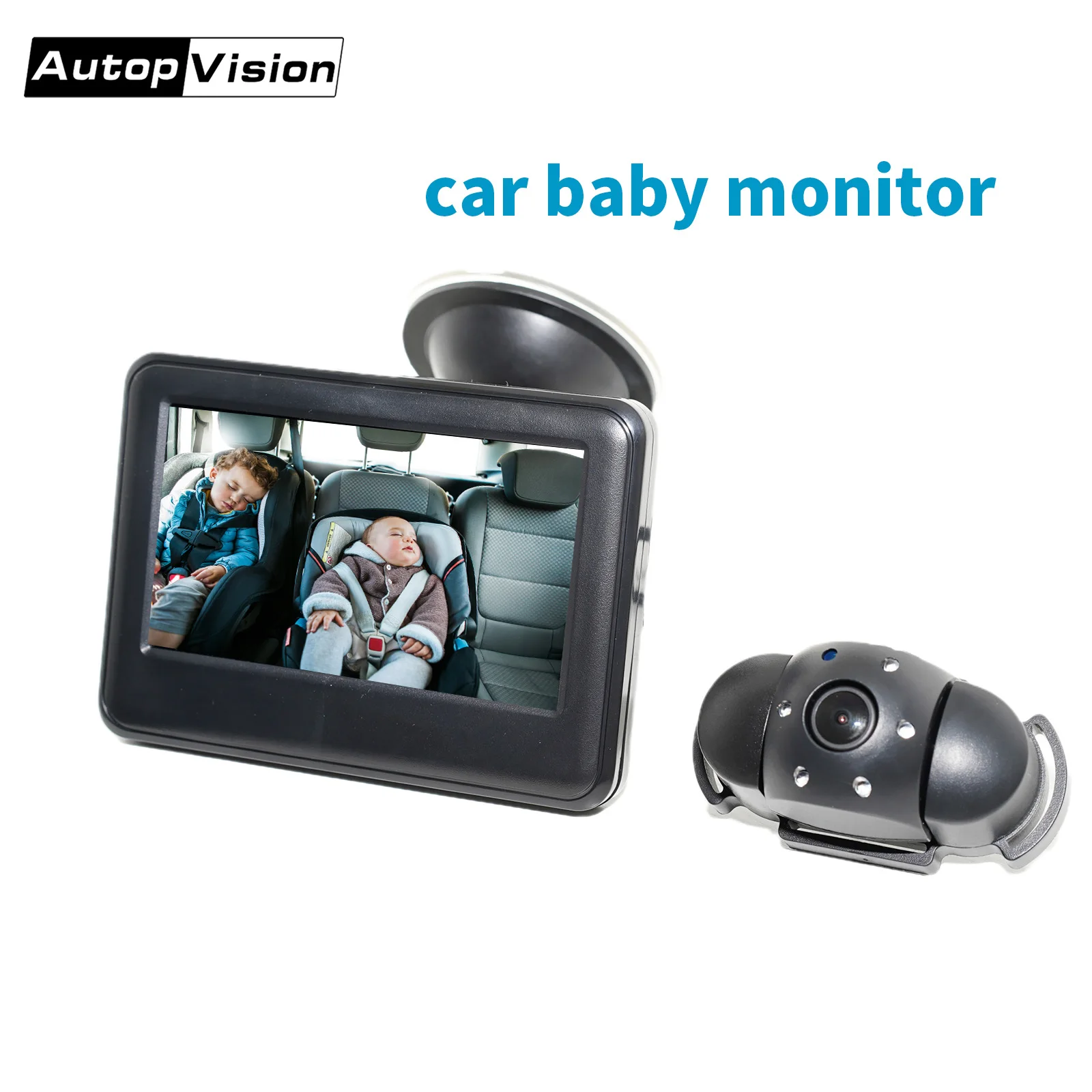 Baby Car Camera: Baby Monitor per telecamera per seggiolino auto con rivestimento posteriore visione notturna a infrarossi HD 4.3 osservare