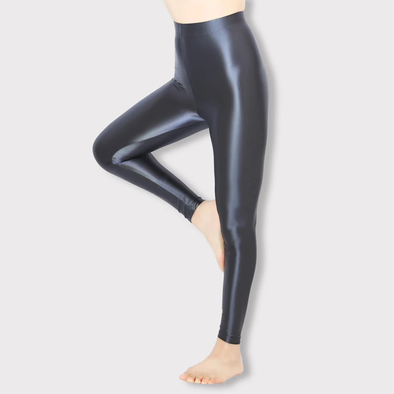 Pantalones de yoga deportivos para mujer, pantimedias opacas lisas de satén, Medias brillantes, medias de seda sexy, leggings ajustados japoneses de