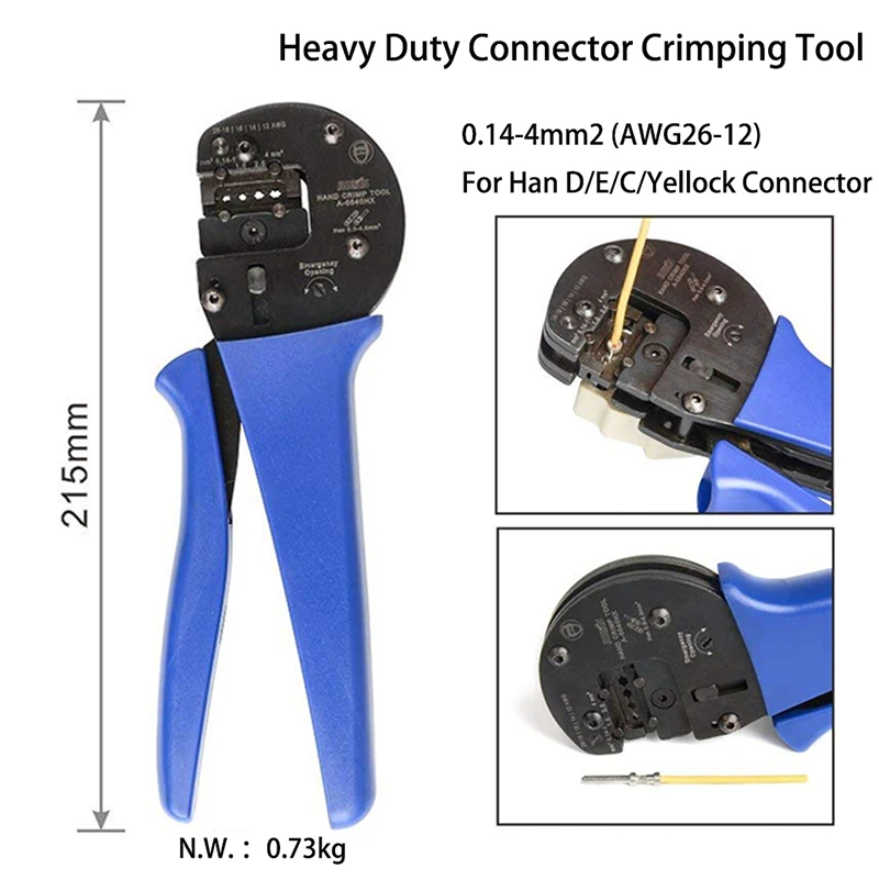 IWISS IWS-0540HX ruka krimpování nástroje pro 0.14mm2-4.0mm2 (AWG26-12) harting han D/E/C konektorů s lokátor