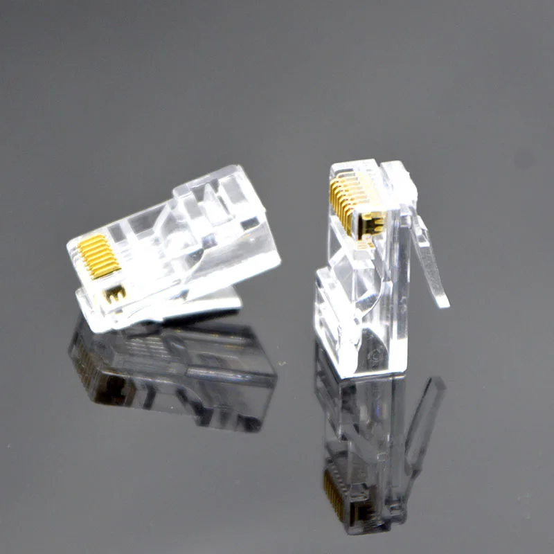 1000CS New RJ45 CAT5 Network Connector 8P8C Five Types RJ45 Unshielded Crystal Head 3.5 Trigeminal Thick Pure  Copper Wholesale