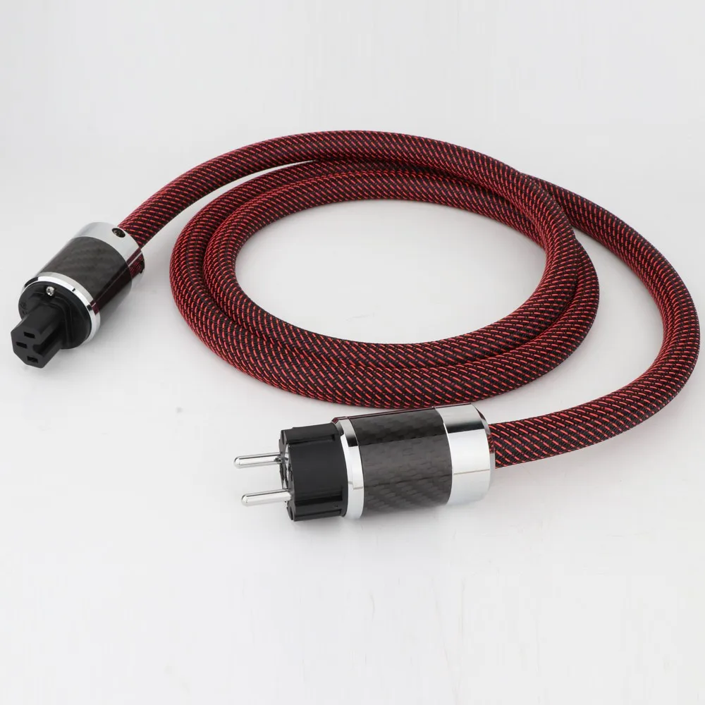 مرحبا نهاية Preffair النحاس النقي الولايات المتحدة/الاتحاد الأوروبي Shuko التيار المتناوب سلك الطاقة كابل HIFI كابل الطاقة الرئيسي مع ألياف الكربون الروديوم مطلي موصل