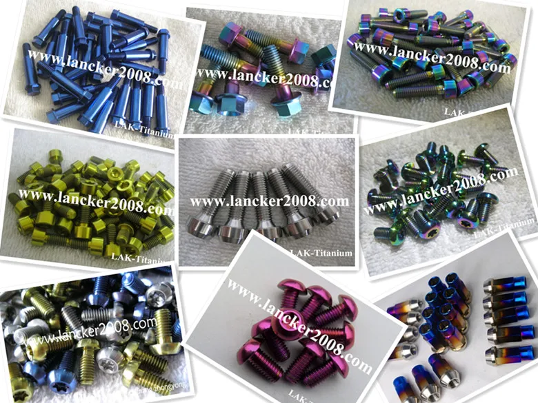 طلب العملاء سبائك التيتانيوم برغي مخصص/البراغي M4 M5 M6 M8 M10 M12 M8x30 للسيارات/دراجة سيارة Gr5