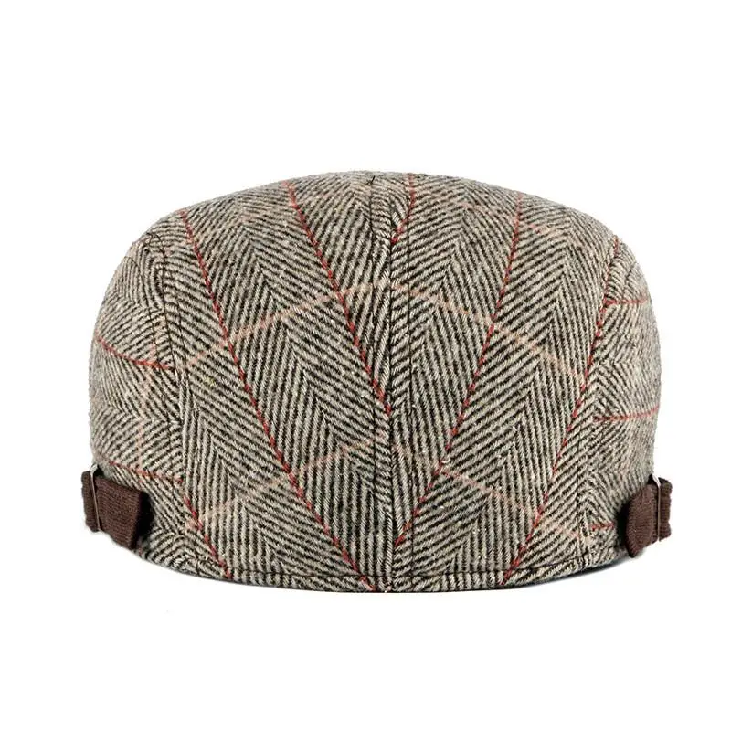 LDSLYJR 2021 Cotton Spring Autumn Solid Plaid Newsboy Caps Flat Peaked Cap Men and Women Painter Beret Hats 54