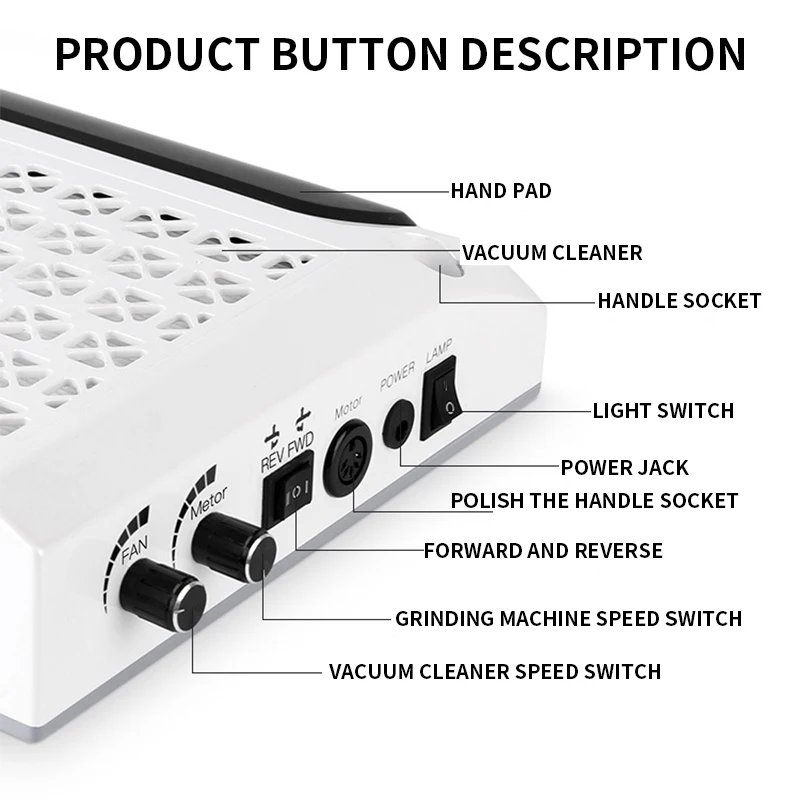 أربعة في واحد طلاء أظافر مكنسة كهربائية مع الإضاءة 80 واط النمط الياباني طلاء أظافر مكنسة كهربائية مجموعة متكاملة