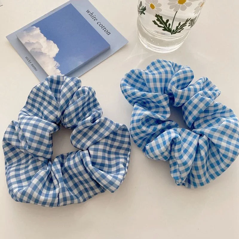 New Spring Summer Sweet Candy Colors Soft  Fabric Chiffon Girls Women  Elastic Hair Band Hair Ropes Hair Accessories Headwear image 5
