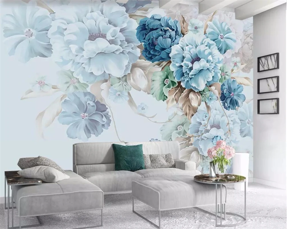 Custom wallpaper Hand-painted 3D Wallpaper Peony flower flower Mural home decoration hanging painting living Room Bedroom murals