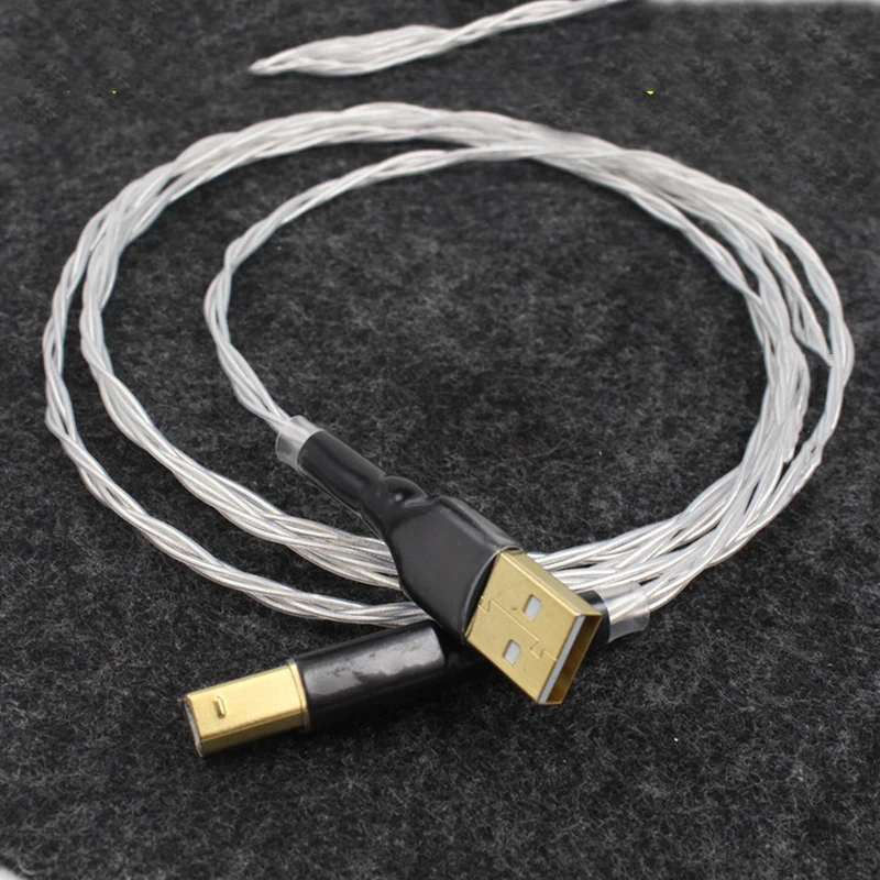 Hi-End 5NOCC silver plated USB audio cable data USB cable DAC USB hifi cable A-B usb cable