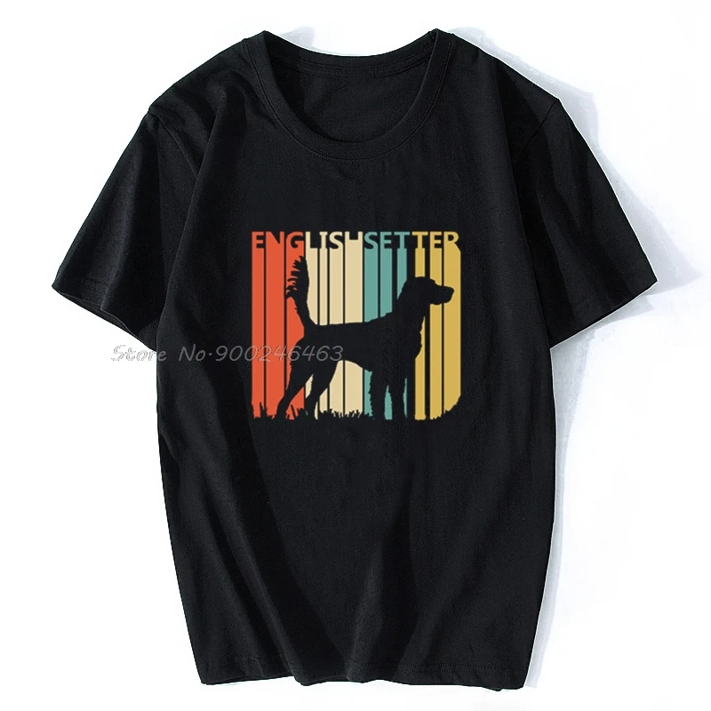 Camiseta Vintage de algodón para hombre y mujer, ropa de calle de Anime Harajuku, regalo del propietario del perro Setter inglés de los años 1970