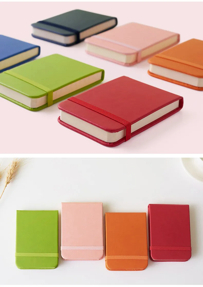 Sharkbang 96 Blatt A7 PU-Taschen-Notizbuch in Fruchtfarben, Monats-, Wochen- und Tagesplaner, Notizblöcke für Studium und Arbeit, Agenda, Schreibwaren – Detail 10