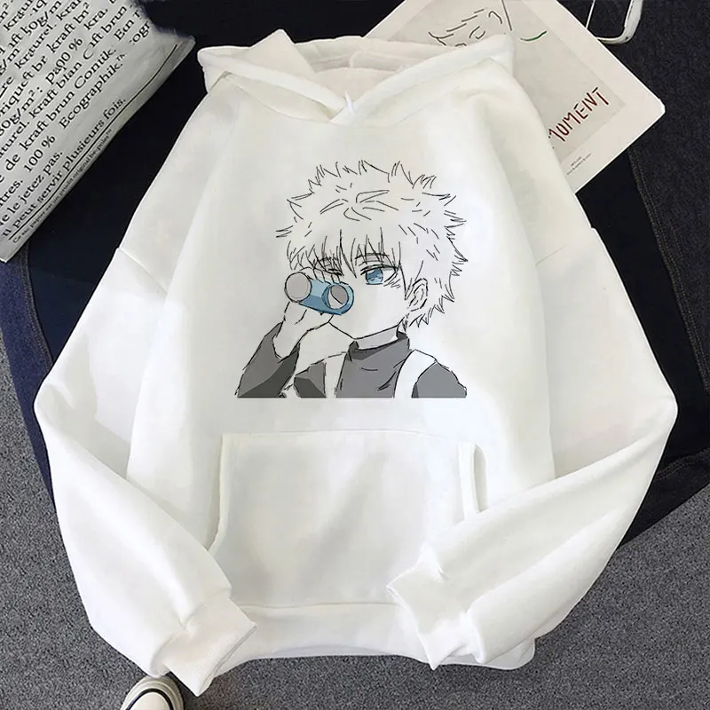 Japanese Anime Manga Kawaii Hunter X Hunter Hoodies Women Long Sleeve Oversized Sweatshirt Killua Zoldyck Hoodie Winter Clothes