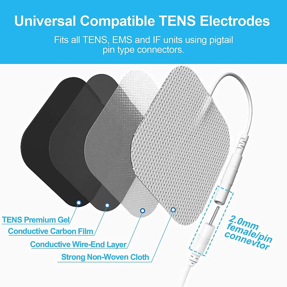 Physiotherapy Tens Electrode โPads Conductive Gel Therapeutic Pulse Pressure Electrical Compex Muscle Stimulator Massage Patches