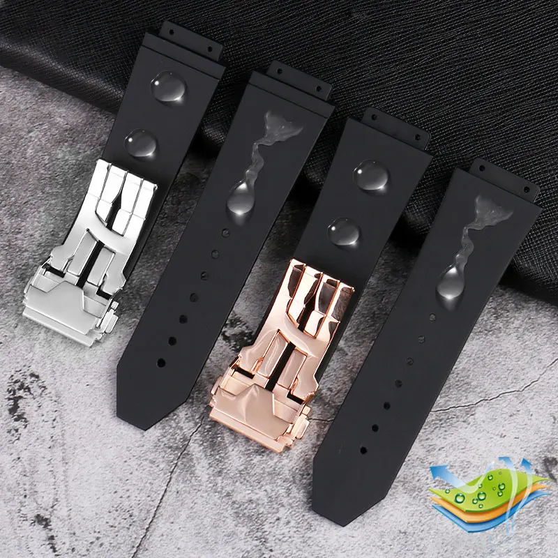 Silicone watch strap for hubolt watchband Yubo big bang classic fusion Yubo convex mouth 25 * 19mm wristband men\'s watch chain