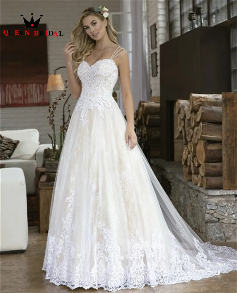 Vestido de casamento modelo novo 2021, com pérolas e rendas, elegante, formal, personalizado, no16