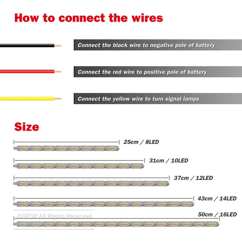 2PCS Waterproof Flexible LED Strips Lights New Arrival DRL Daytime Running Light of Sequential Flow Style Switchback headlights