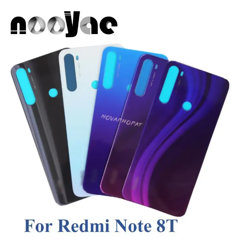 5PCS The Best For Xiaomi Redmi Note 8T Back Cover Glass Battery Door Rear Case Panel Back Housing Camera Lens