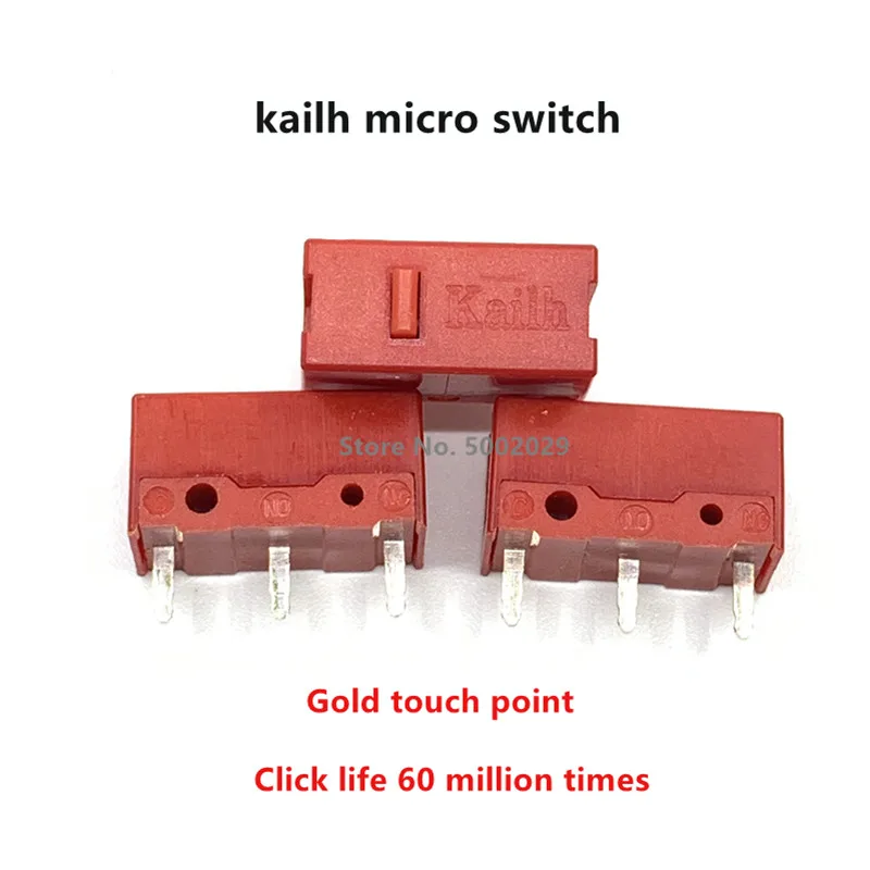 

5Pcs Kailh GM Button Switch Gold touch point 60 million click mouse Micro Switch button suitable for gaming Mouse RAZER Logitech