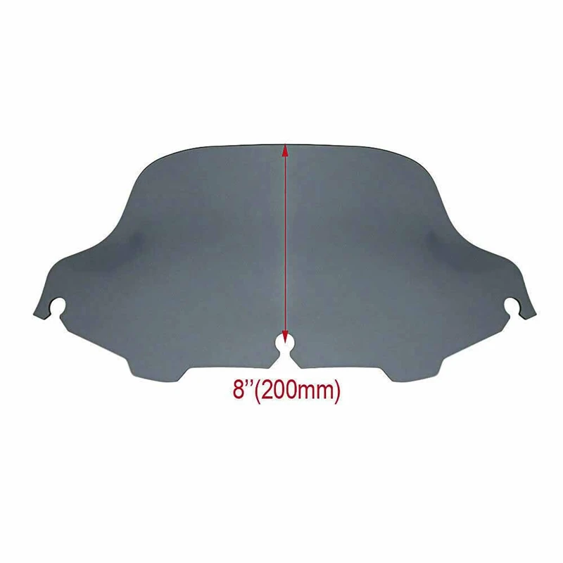 8 Inch Smoke Wave Windshield Windscreen for Touring Street Glide/Electra Glide/Tri Glide FLHT FLHX FLHTCU FLHTC