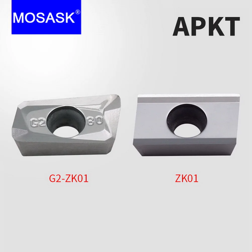 MOSASK APKT 10pcs 1604 1135 ZK01 BAP400 BAP300 เครื่องCNCเครื่องกลึงเครื่องจักรกลอลูมิเนียมทังสเตนคาร์ไบด์แทรก