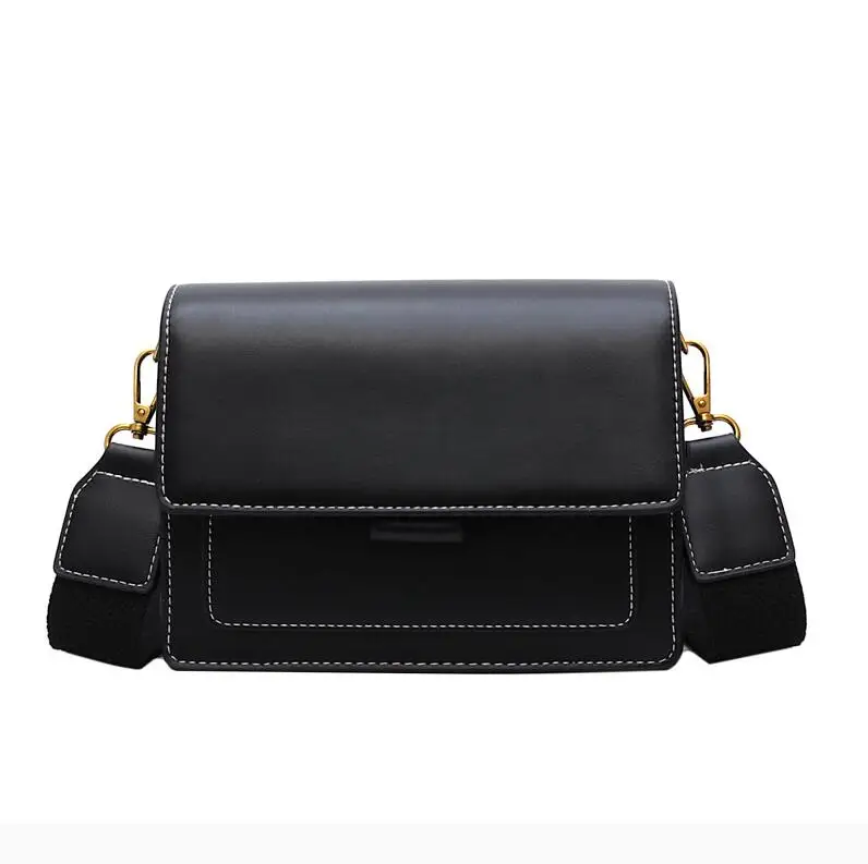 Kontrastfarbe Leder Umhängetaschen für Frauen Reisehandtasche Mode einfache Schulter Umhängetasche Damen kleine Flap Bag