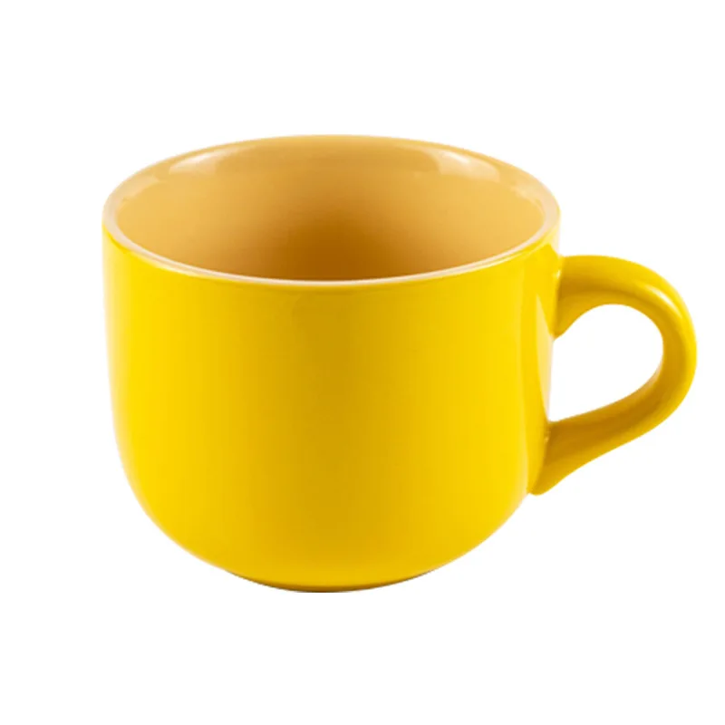 Large Capacity 680ml Ceramic Mug Yolk Colour Mug for Breakfast Milk Water Juice Coffee Lovely Mug