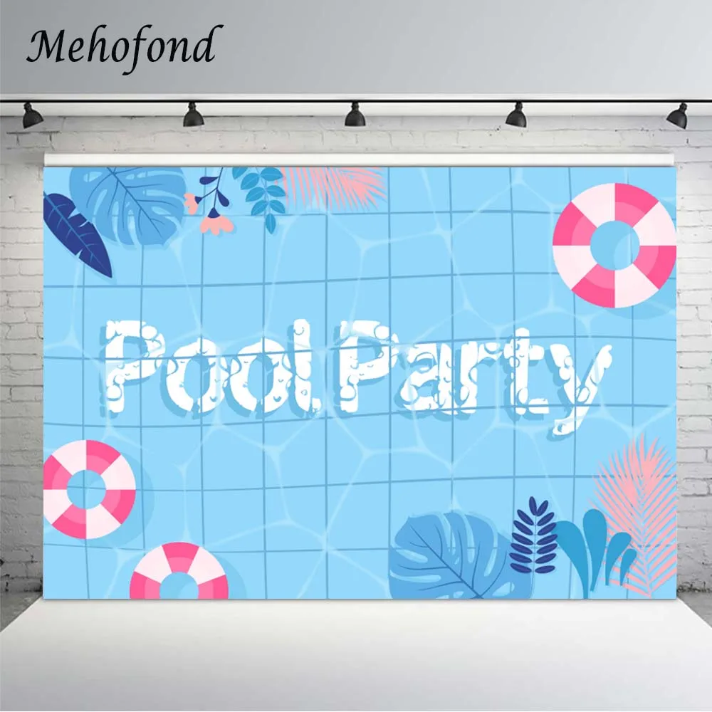 

Mehofond Pool Party Photography Backdrops Summer Underwater Swimming Pool Baby Birthday Background For Photo Booth Studio Vinyl