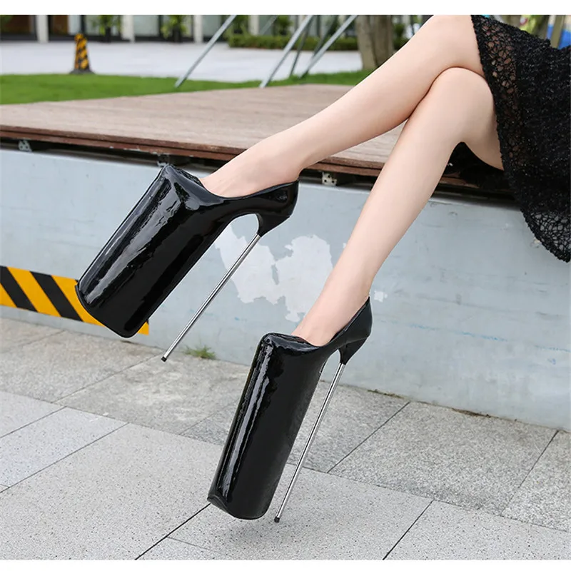 Sexy Metal 30cm Extreme High Heels Shoes Woman Platform Fashion Black Red Pumps Women Heeled Lady Big Size Stripper Fetish Shoes