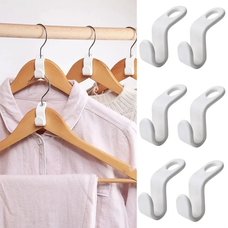 6/ 12pcs Connect Hooks Clothes Hanger Hook Folding Storage Rack Wardrobe Hanging Hanger Connection Hook Home Living Storage