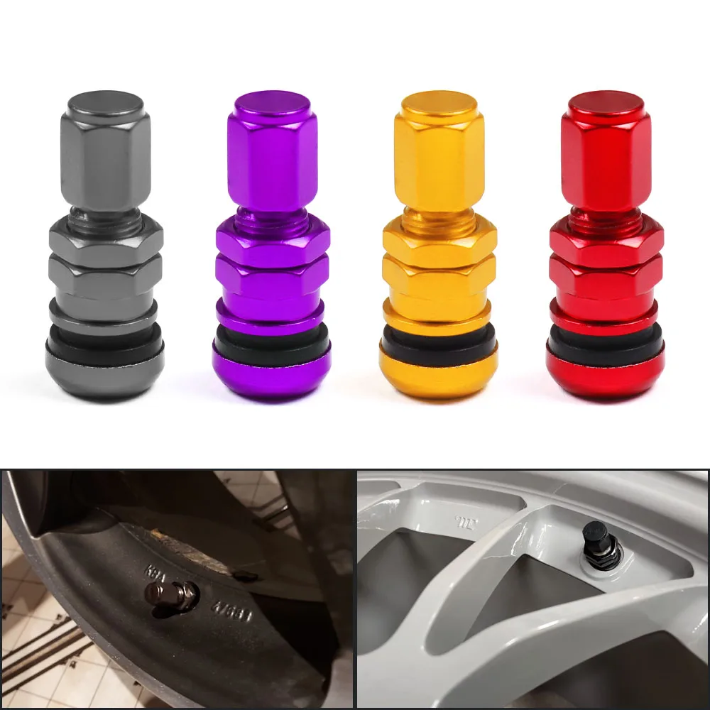 4pcs / set Universal Motorcycle Car Wheel Tubeless Tire Valve Air Caps for Tire Valve Stem Aluminum Metal Air Valve Stem