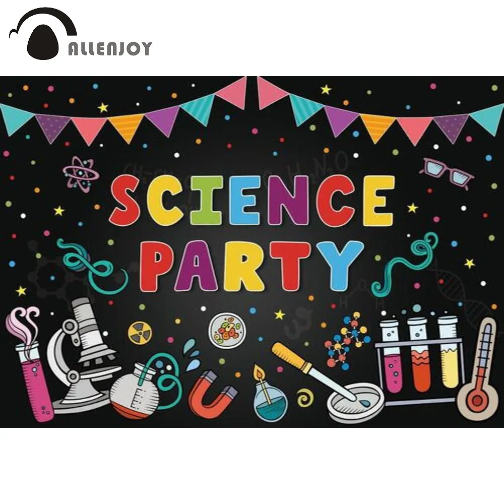 Allenjoy nauka tło imprezowe powrót do szkoły tablica eksperyment badanie twardy nauczyciel Student tło Photocall Photo Zone