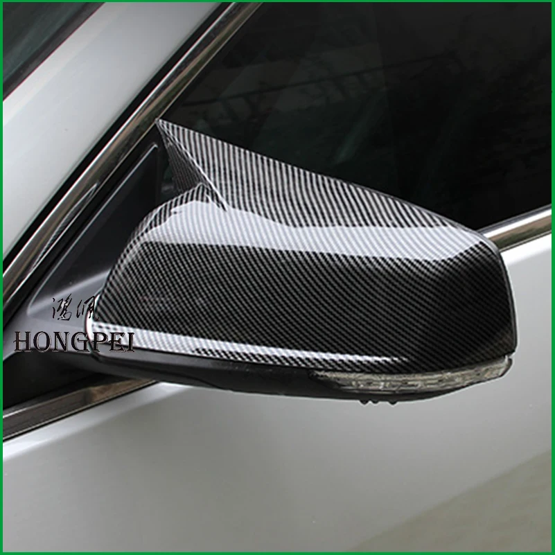 FOR Chevrolet Malibu 2011 SIDE DOOR REARVIEW MIRROR COVER Shell STICKER TRIM Car-styling ABS Carbon Print Auto Parts