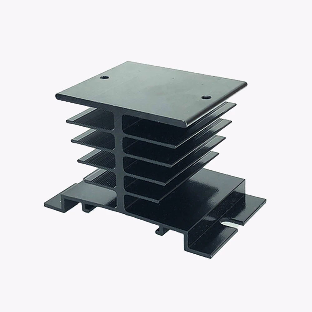 SSR Solid State Relay Radiator Aluminum Heat Sink Dissipation Radiator Black White 50*60*50mm Suitable For 10-40A SSR Relay