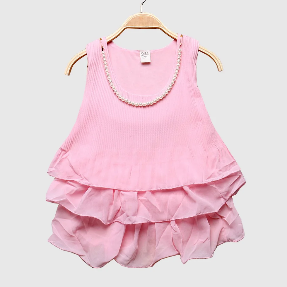 Sale Baby Girl Clothes Summer New Style Cute Round Neck Dress Sleeveless Chiffon Princess Dresses for Girls Clothing 9-24 Months