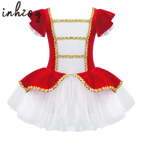 Vestido tutú de malla con mangas abullonadas para niñas, leotardo de Ballet, Ropa de baile, disfraz de maestro de ceremonias de circo, disfraces de fiesta de graduación de Hada de bailarina