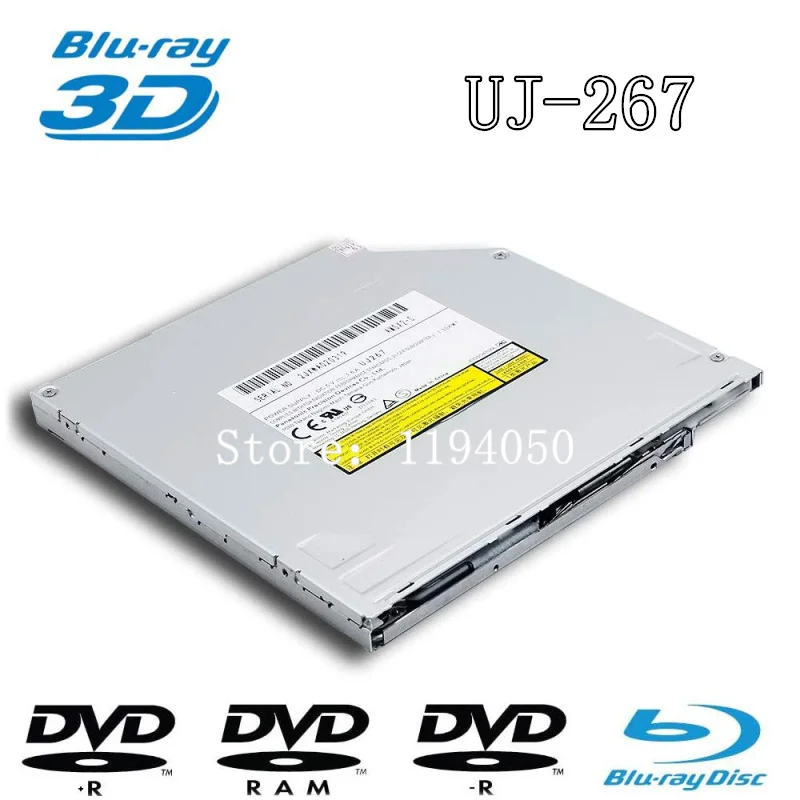 New Super Slim 6X BD-R BD-RE 100GB Blu-ray Burner, for Panasonic UJ267 UJ-267, 8X DVD+-R Writer CD-RW Laptop Internal 9.5mm SATA