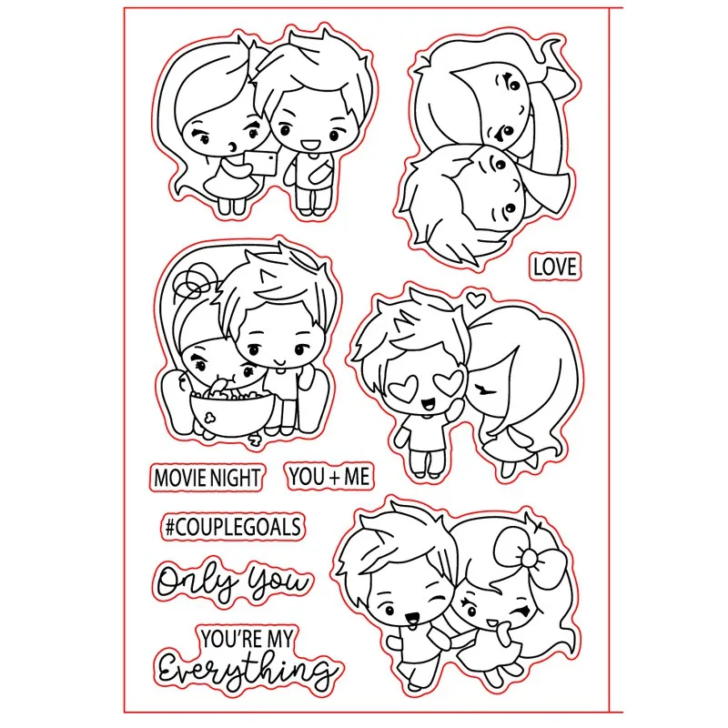 4*6inch Loving Couple Share Love Daily Activities Warm Words Transparent Clear Stamps For DIY Scrapbooking Paper Cards New 2020