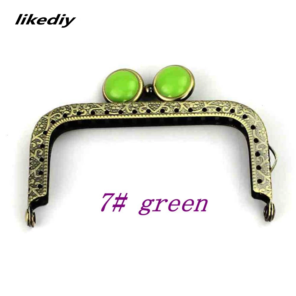10 Pcs/Lot 8.5 CM Square Antique Bronze Flat Bead Metal Purse Frame Kiss Clasp Bag Accessory
