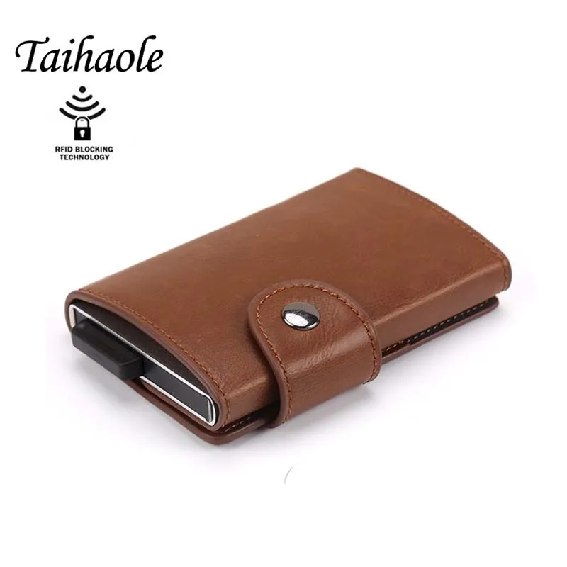 Anti-thief Men Credit Card Holder RFID Blocking Purse for Men Wallet ID Card holder Bank Business Cards Wallets Hasp PU Leather