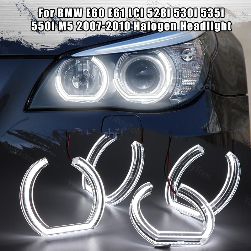 

DTM «ангельские глазки» фотолампы для BMW E60 E61 LCI 535i 550i M5 2007-2010 галогенные фары DRL M4 Стиль белые фотолампы аксессуары