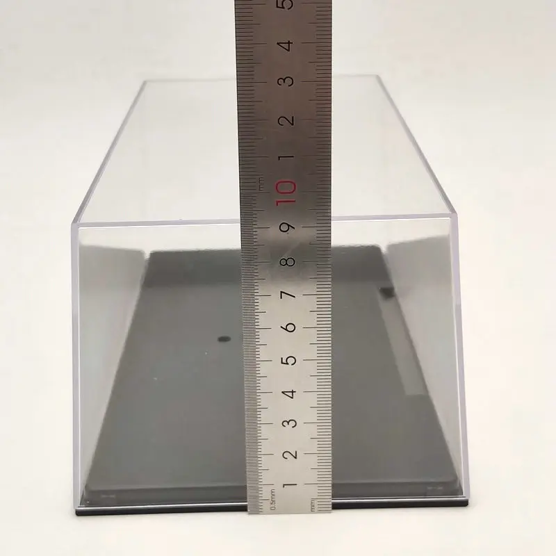 Coperchio della scatola di visualizzazione della custodia in acrilico per auto modello trasparente a prova di polvere 1:24 1:32 intera finestra 22cm