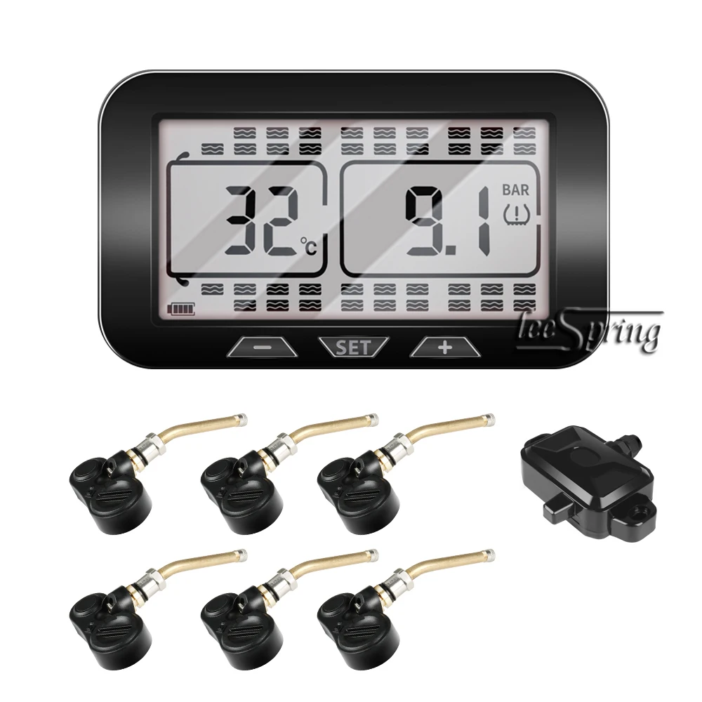 Wireless tire pressure and Temperature monitoring system for Truck,Trailer,RV,BUS,Coach Monitors up to 38   tires in real time