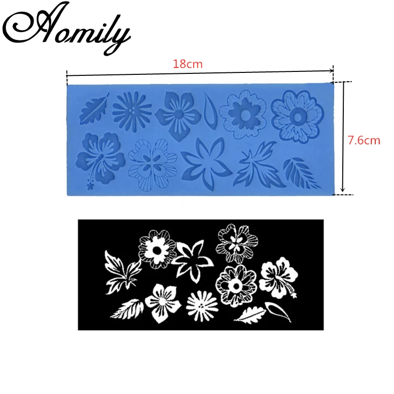 Aomily Rural Style Flower Lace Mold Cake Border Decoration Tools Fondant Cake 3D Mold Food Grade Silicone Mat Mould Cake Mold