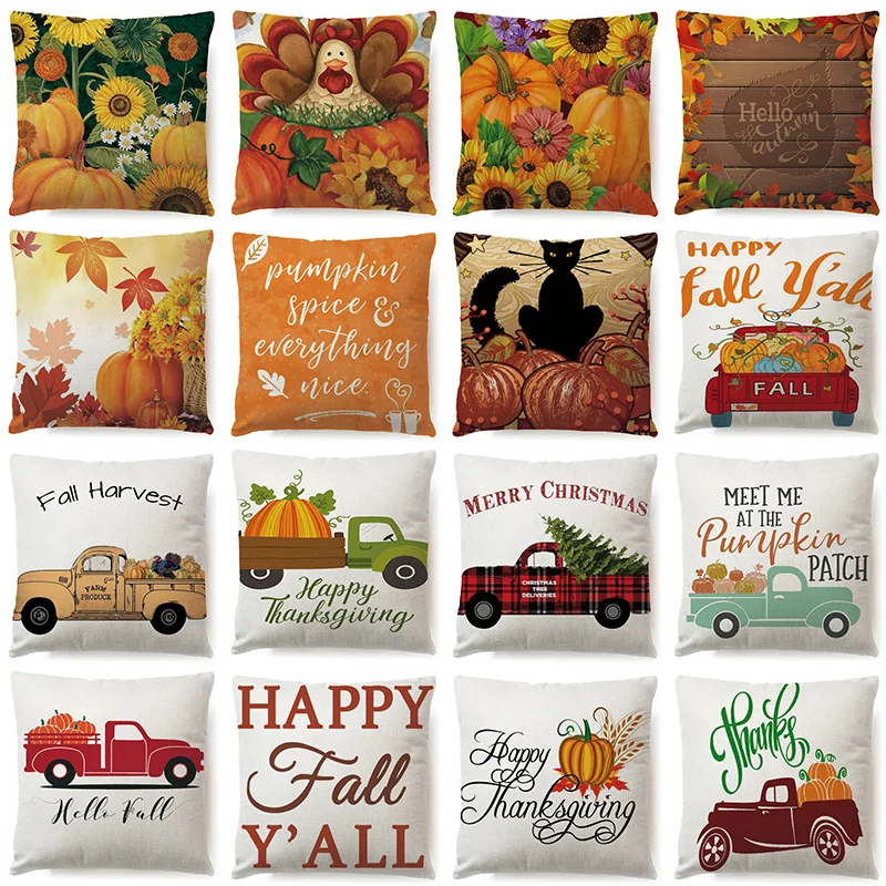 

CANIRICA Decorative Pillows Fall Decor Cushion Cover 45x45cm Throw Pillows Living Room Kussenhoes Autumn Home Decor