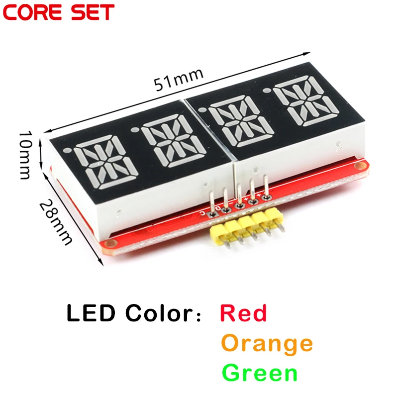 HT16K33 0.54 Inch 0.54‘’ 4 Bit Meter Digital Tube Module LED Display IIC I2C Control Meter 3.3V 5V for Arduino Red/Green/Orange