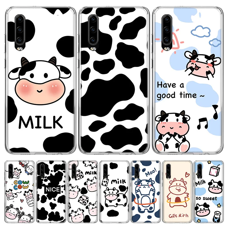 Dairy Cattle Cow Speckle Cute Silicon Call Phone Case For Huawei P30 P20 P40 P50 P10 Mate 20 30 40 10 Lite Pro Casing Customized